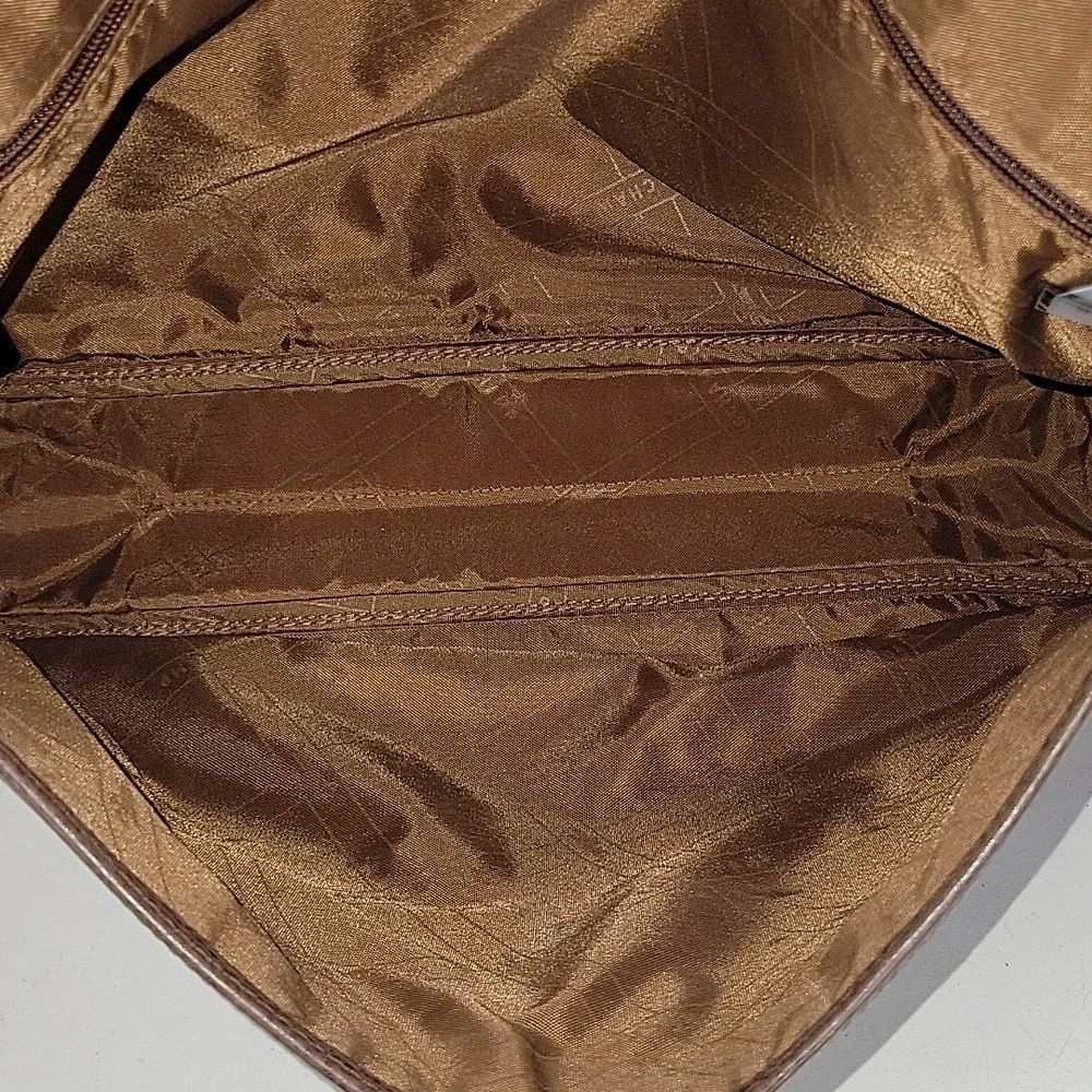 Longchamp Brown Leather Messenger Crossbody Bag